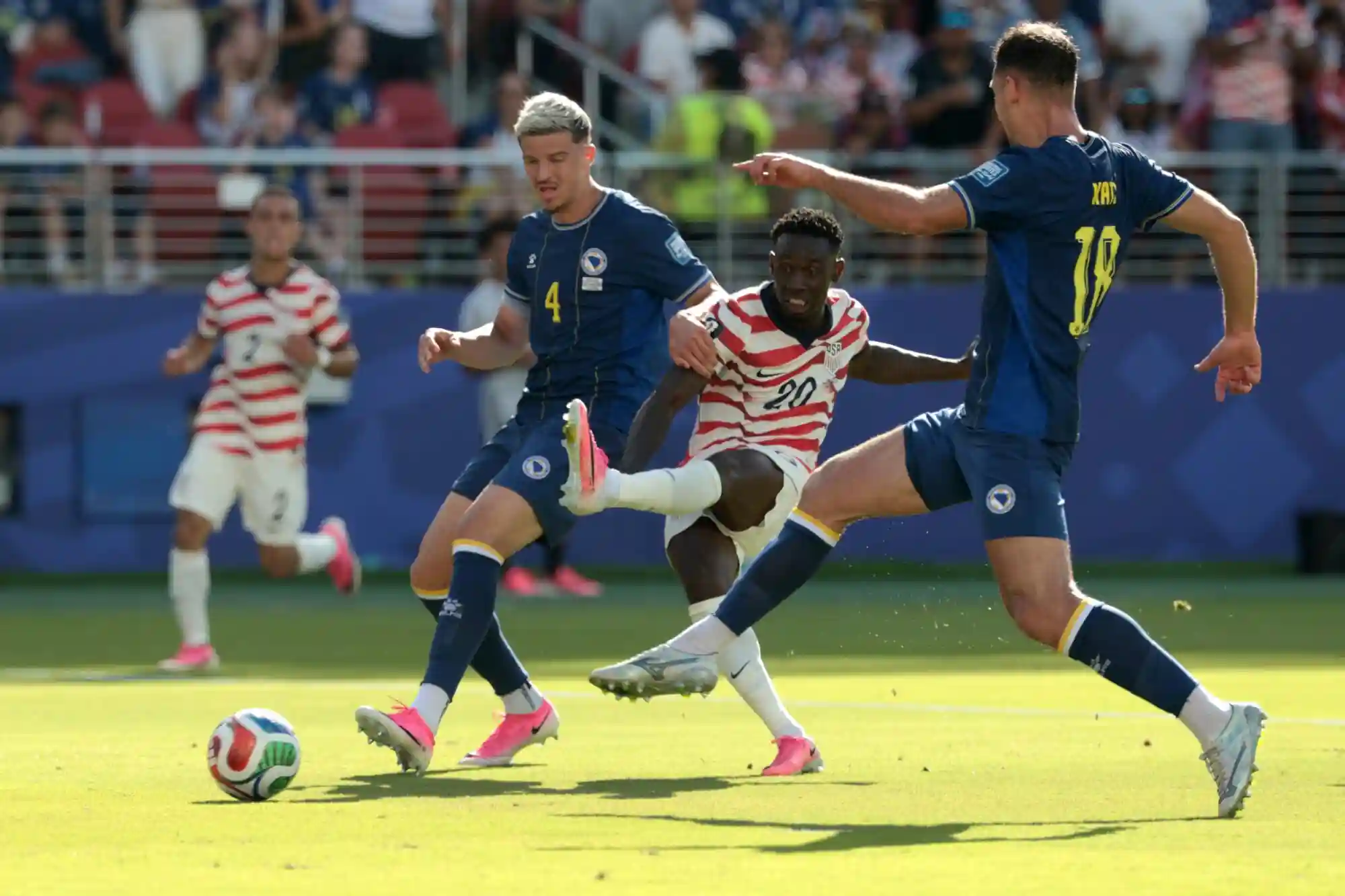 Malik Tillman celebrates after sealing the United States win over Bosnia-Herzegovina