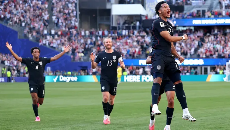 United States VS Belgium at World Cup 2026 with Malik Tillman over a free kick